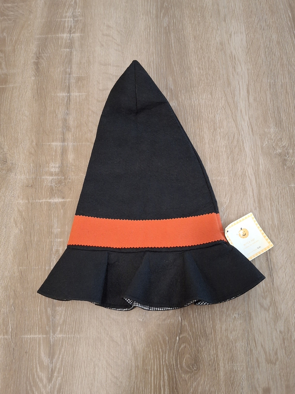 Pottery Barn Kids Halloween Witch Hat NWT Black Orange Ruffled Brim Kids
